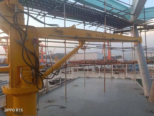 0 ~ 80 طن هيدروليكي Stiff Boom Marine Deck Crane مع BV 360 درجة الدوران
