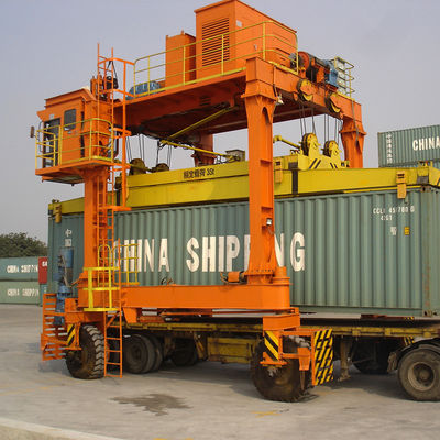 بعجلات حاوية الإطارات المطاطية كرين RTG موديل 30ton Double Beam