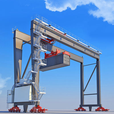 RTG المطاط الاطارات الحاويات رفع رافعة جسرية 22m 30m 35t